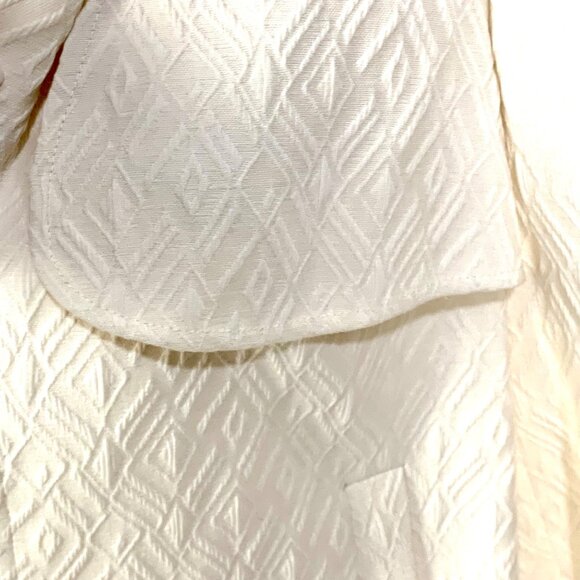 Womens Classic Textured Cream Blazer 8 Diamond Quilted Open Front 3/4 Sleeves - Picture 4 of 10